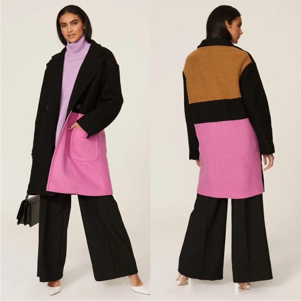 Peter Som Colorblock Wool Coat
